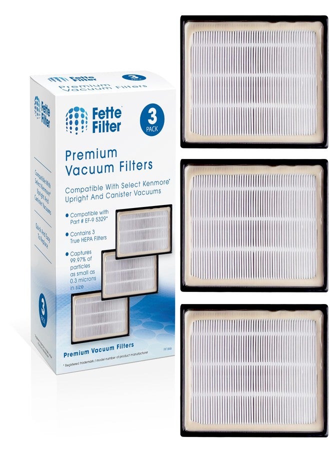 فيتي فلتر فلتر فيت - فلتر وسائط هيبا EF-9 EF-9 رقم 53296 لمكانس كنمور 21814، 81714، 22614، 31140، 31150، BU1017، BU1018، BU1005، 10065، 40195، 22614، 81714، المكانس العمودية والأسطوانية - عبوة من 3 قطع، رقم القطعة 53296 - Image 1