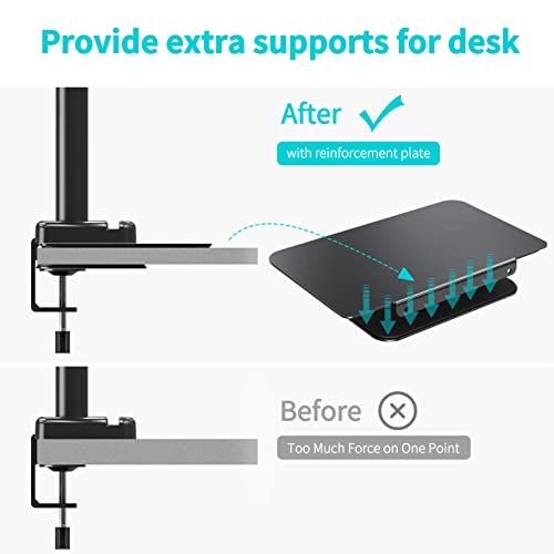 MOUNT PRO Monitor Mount Reinforcement for Thin Desk and Other Fragile Table Tops, Steel Bracket Plate Fits Monitor Arm Desk Stand C Clamp Installation - Image 2