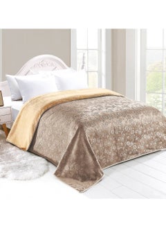 LoveHome Light and soft plain fur engraved nephrine blanket, king size 220*240 cm 