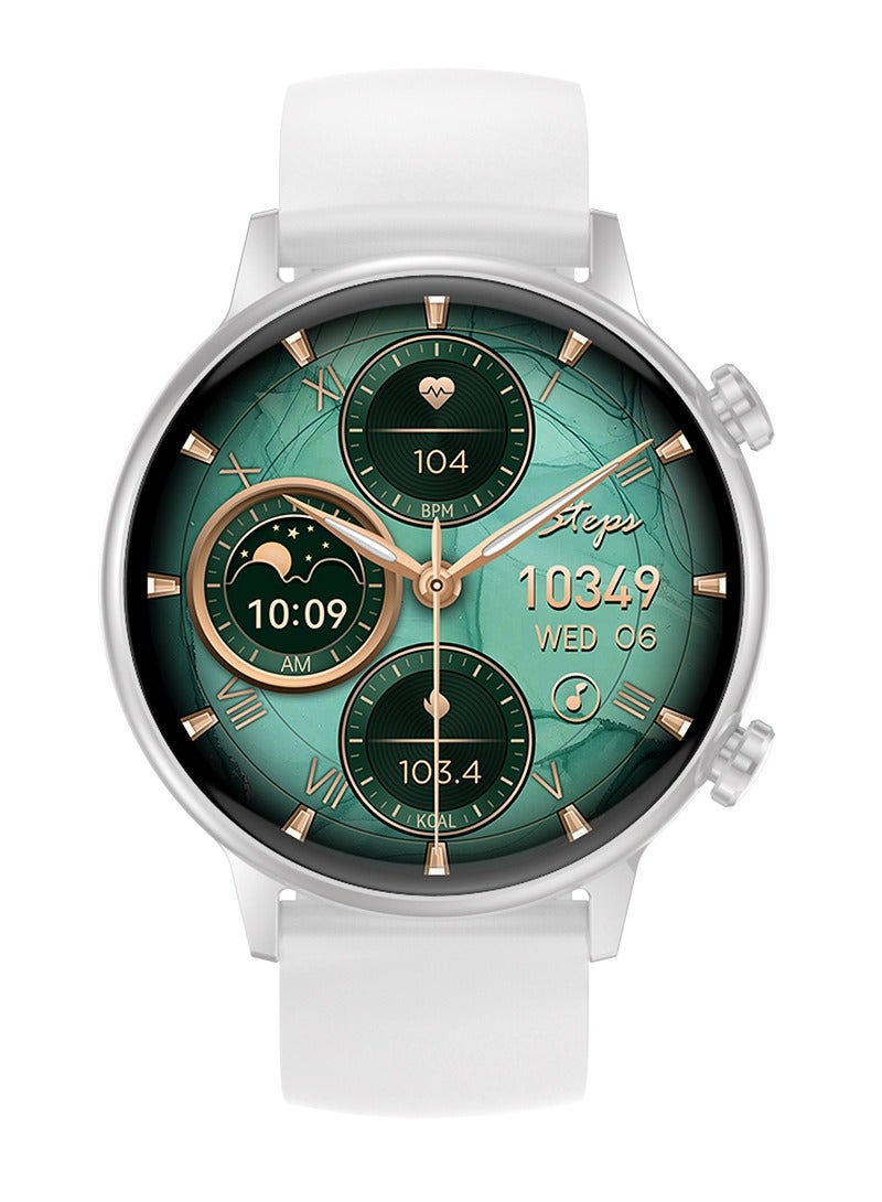 ساعة ذكية HK39 للنساء بشاشة AMOLED دائرية بحجم 1.1 إنش شحن مغناطيسي مقاومة للماء بتصنيف IP68 مع تقنية NFC وتطبيق FitCloudPro - Image 3