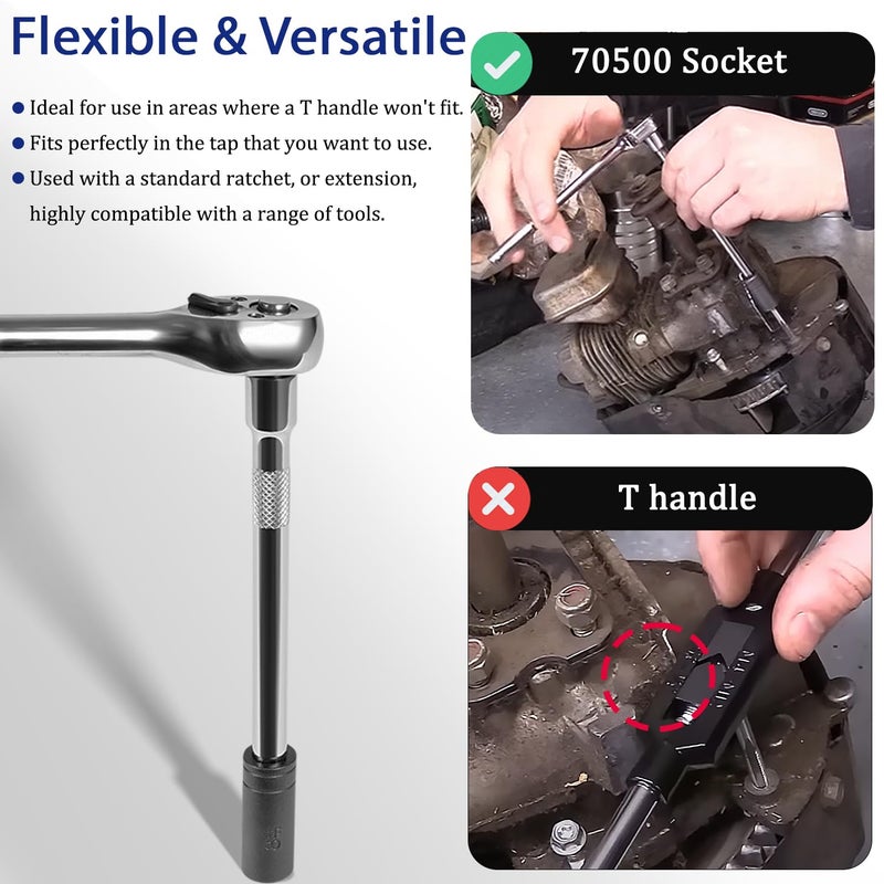 Bonbo مجموعة مقابس التوصيل 70500 للاستخدام مع محرك 1/4" و 3/8"، تناسب معايير MCTI للمقابس الكسرية حتى 1/2" و 1/8" NPT والمقابس المترية حتى 12 مم مصنوعة وفقًا لمعيار MCTI، 8 قطع - Image 3