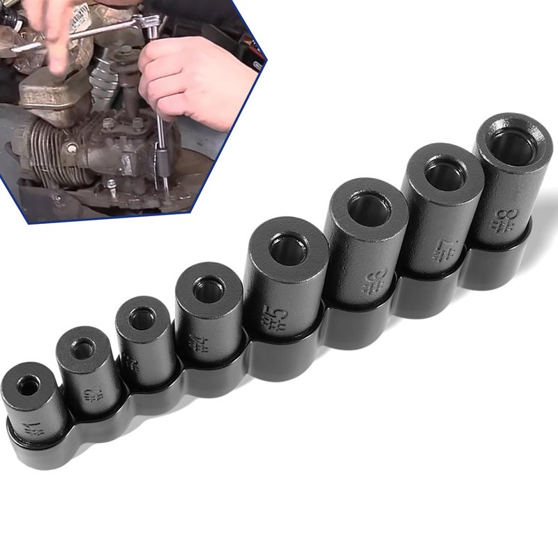 Bonbo مجموعة مقابس التوصيل 70500 للاستخدام مع محرك 1/4" و 3/8"، تناسب معايير MCTI للمقابس الكسرية حتى 1/2" و 1/8" NPT والمقابس المترية حتى 12 مم مصنوعة وفقًا لمعيار MCTI، 8 قطع - Image 1