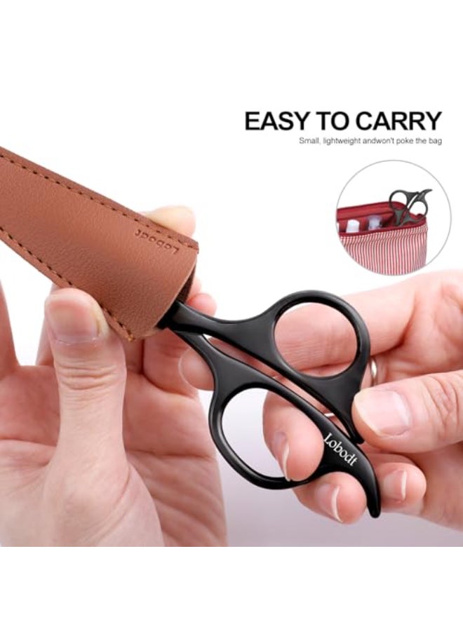 Lobodt 47inch small nose hair scissors black roundheaded scissors for trimming facial hair beards ear hair eyebrows bathroom Moustache Trimmingpersonal care and beauty - Image 3