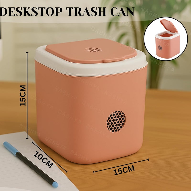 Liza Mini Waste Bin Disposal Dustbin Wooden Finished Dustbin for Car Office Desk and Home Use (Pink) - Image 3