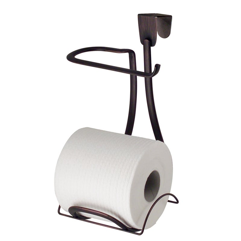 iDesign Axis Metal Toilet Paper Holder Over the Tank Tissue Organizer for Bathroom Storage 6 x 62 x 11 Bronze