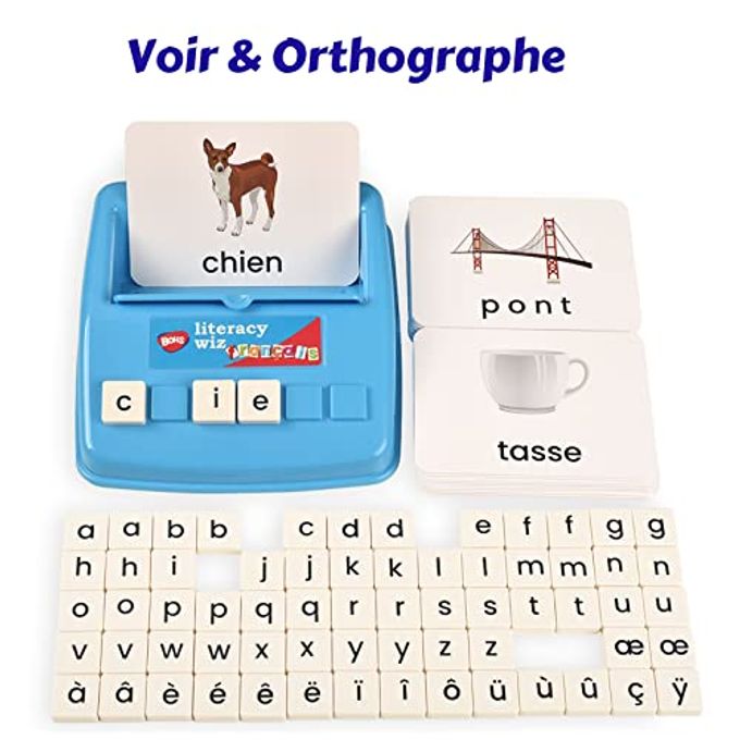 BOHS French Literacy Wiz Fun Game Lower Case Sight Words 60 Flash Cards Preschool Language Learning Educational Toys - Image 3