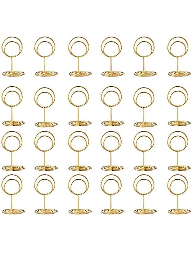 NIBEMINENT 24 pcs Place Card Holder Memo Clip Photo Table Number Gold Holder, Stand, Paper Menu Stand - Image 2
