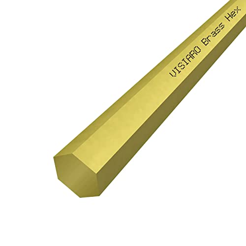 Visiaro Hard Brass Hex Bar, 1ft, Outer Dia 7 mm, Pack of 1 - Image 1