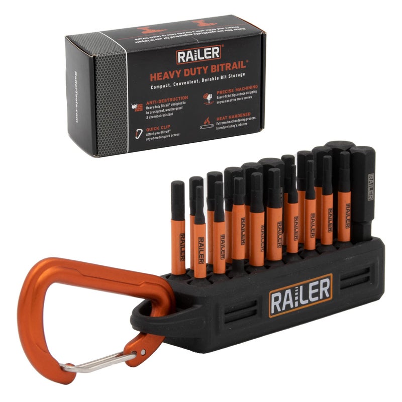 Railer Allen Wrench Hex Bit Set 2 Inch Impact Driver 20pc Hex Bit Set With Holder Carabiner Premium S2 Steel Ideal For Furniture Screws