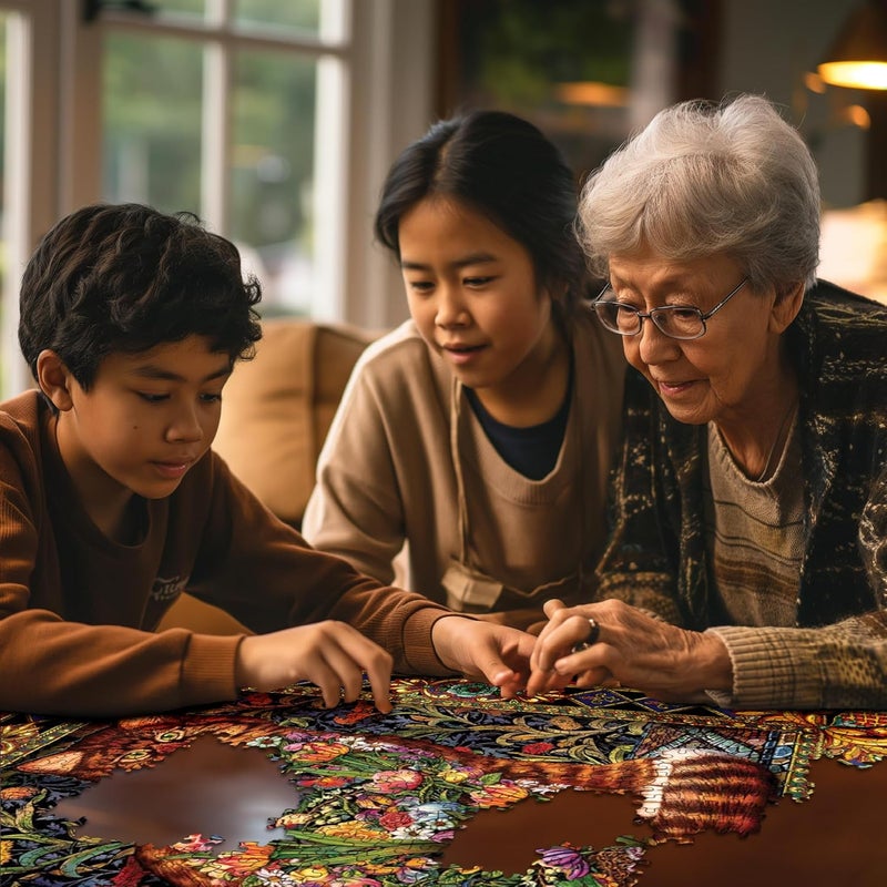 White Mountain Puzzles Tapestry Cat - 1000 Piece Jigsaw Puzzle - Image 5