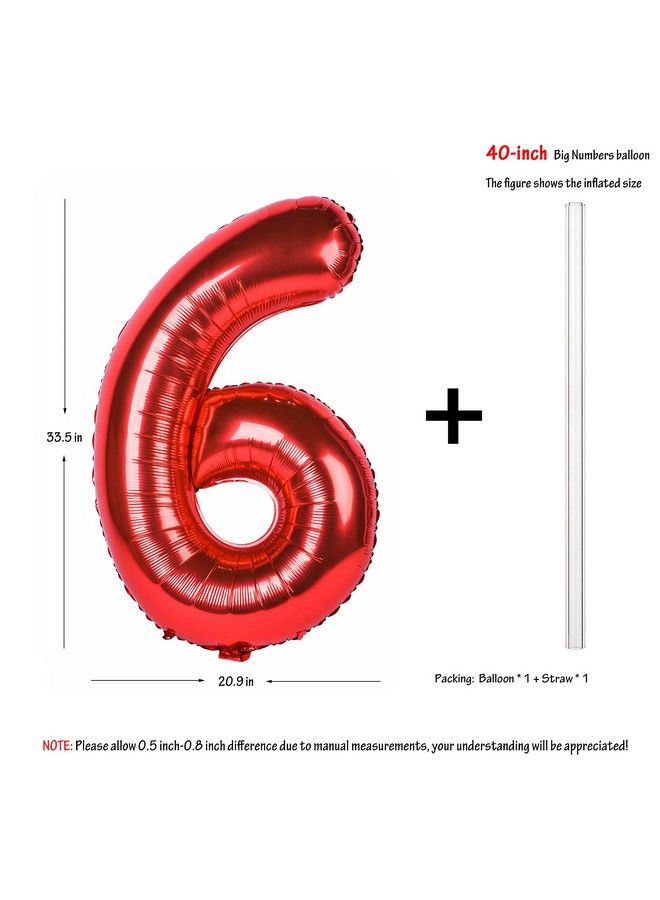 CHANGZHONG 40 Inch Red Large Numbers 09 Birthday Party Decorations Helium Foil Mylar Big Number Balloon Digital 6 - Image 3
