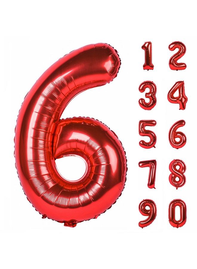CHANGZHONG 40 Inch Red Large Numbers 09 Birthday Party Decorations Helium Foil Mylar Big Number Balloon Digital 6 - Image 1