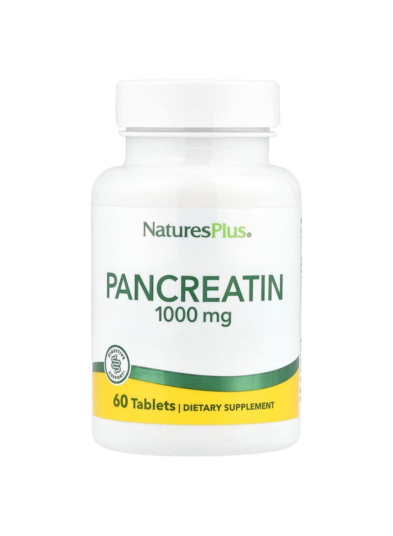 NaturesPlus Pancreatin, 1,000 mg, 60 Tablets