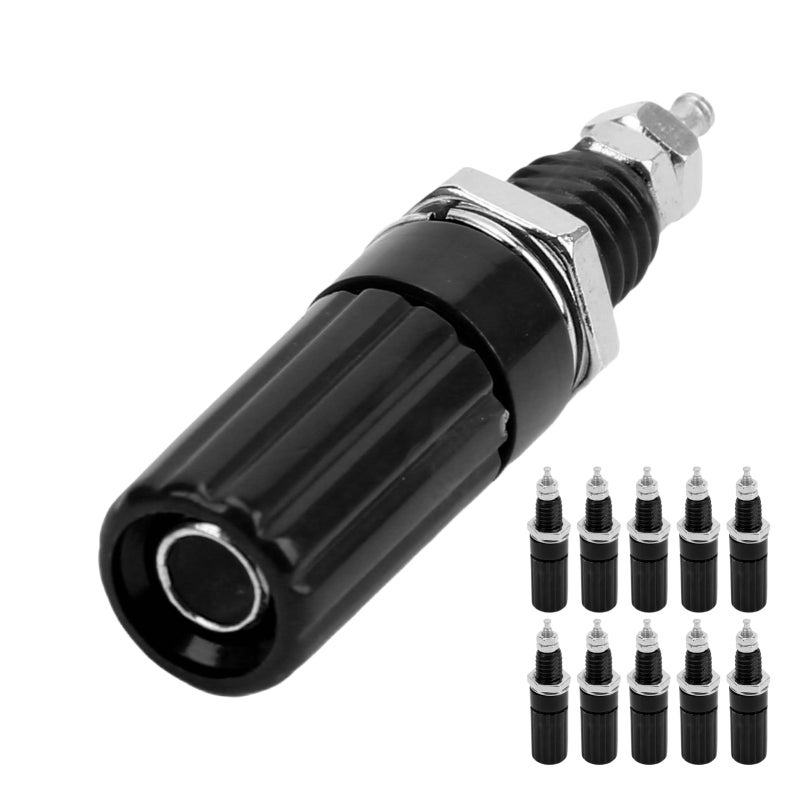 Banana Jack 4mm Diameter M3 Thread High Current Carrying Capacity Electrical Connector - Superior Insulation Resistance Durable Copper & ABS Material for Electronic Equipment - Image 1