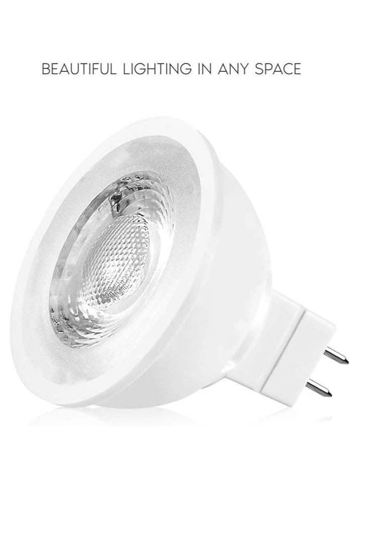 إسنكو مجموعة من 10 لمبات LED MR16 غير قابلة للتعتيم، قاعدة GU5.3 ثنائية السنون، 7 وات (ما يعادل 70 وات) 3000 كلفن أبيض دافئ (أصفر) للمصابيح الكاشفة، والمصابيح المجوفة، والمصابيح المتعقبة - Image 3