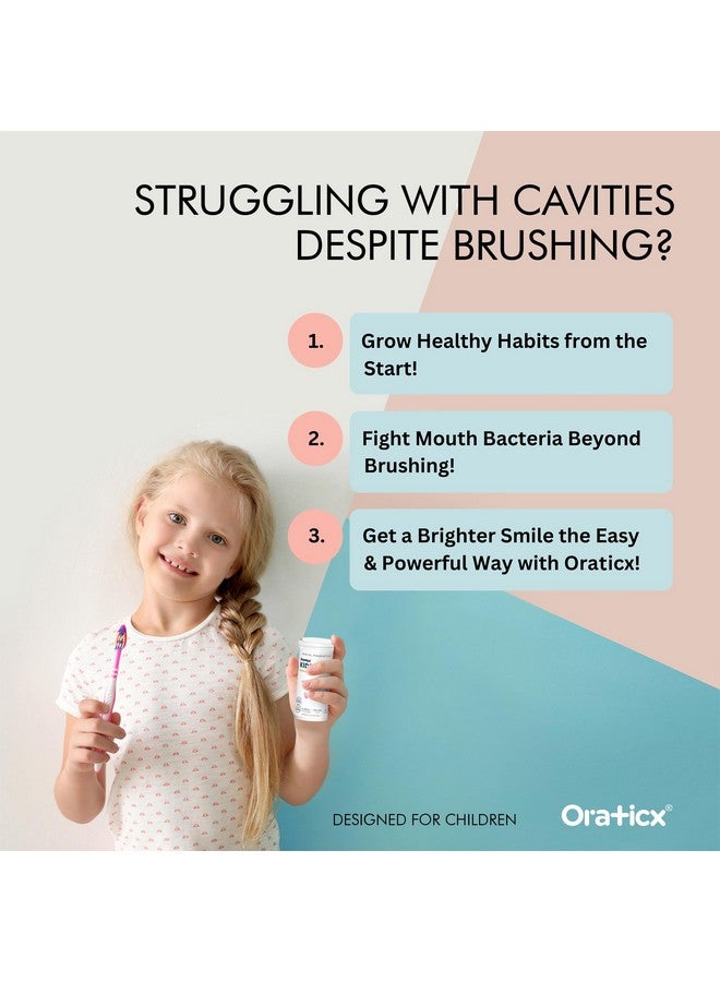 OraTicx Kids Dental Probiotics for Anti-Cavity + Healthy Teeth and Gums, 8 Billion CFU Probiotics for Oral Health, Yogurt Flavor 1-PK - Image 4