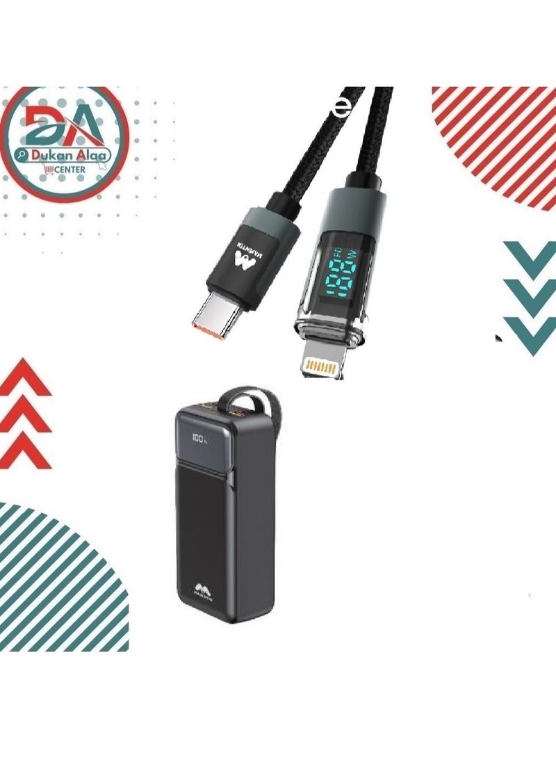 majentik - Majentik Power Bank MJ-16 30000MAh+Cable CL-002 Led Type-C To Lightning - Image 1