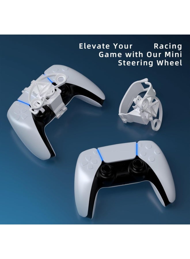 بلو فاير عجلة قيادة صغيرة لألعاب السباقات لوحدة تحكم PS5، ملحق مقود سباقات مطبوع بتقنية ثلاثية الأبعاد لمحاكي القيادة P5، تصميم خفيف من مادة ABS مع مشبك تثبيت سهل، محامل معدنية عالية الجودة، لا تحجب منفذ الشحن أو سماعة الرأس، أداة مساعدة للتحكم الدقيق في ألعاب السباق - Image 5