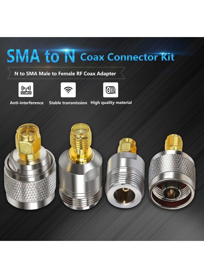 TUOLNK Coaxial Adapter Connection Kit SMA to N Connection Kit Cover N to SMA Antenna Router/Wi Fi Antenna/Signal Extension Cable 4G Antenna Adapter Kit 4 Type Set - Image 2