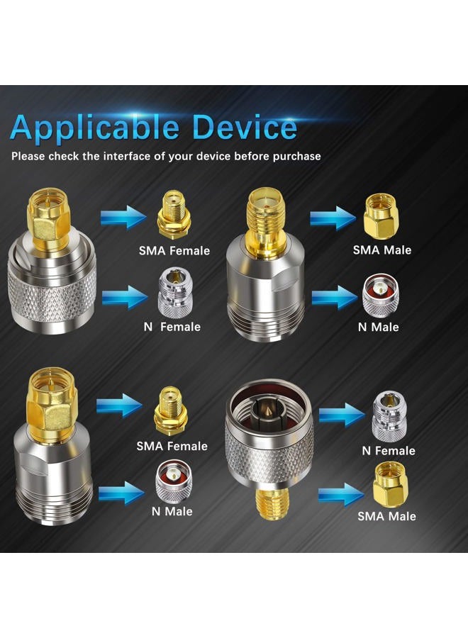 TUOLNK Coaxial Adapter Connection Kit SMA to N Connection Kit Cover N to SMA Antenna Router/Wi Fi Antenna/Signal Extension Cable 4G Antenna Adapter Kit 4 Type Set - Image 3