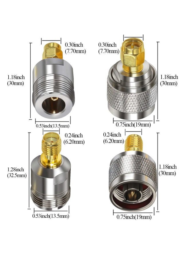 TUOLNK Coaxial Adapter Connection Kit SMA to N Connection Kit Cover N to SMA Antenna Router/Wi Fi Antenna/Signal Extension Cable 4G Antenna Adapter Kit 4 Type Set - Image 4