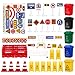 NUOBESTY 105PCS Traffic Road Signs Street Road Signs Playset Traffic Light Crosswalk Signal Roadblocks Toyset for Safety Education Plaything - Image 2