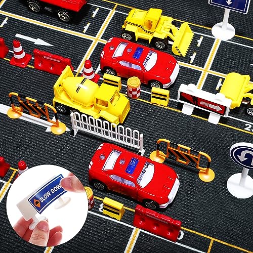 NUOBESTY 105PCS Traffic Road Signs Street Road Signs Playset Traffic Light Crosswalk Signal Roadblocks Toyset for Safety Education Plaything - Image 5