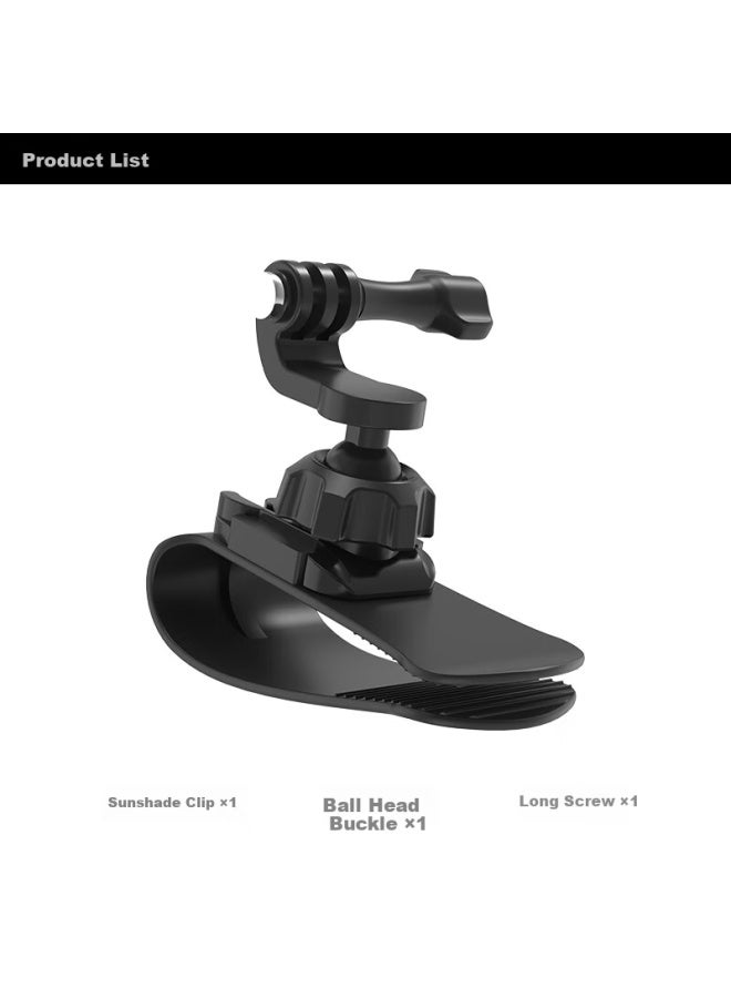 Surewo Car Sun Visor Mount For Dji Action 5 Pro/4 And Gopro Action Cameras, Action 5 Pro/4 Car Mount, Ace Pro 2 Base Clip Accessory - Image 1