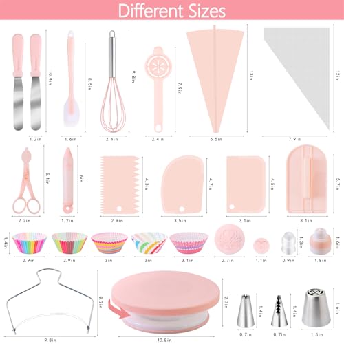 Nifogo Cake Decorating Supplies Kit Tools 356pcs Baking Accessories with Cake Turntable Pastry Piping Bag Piping Icing Tips for Beginners - Image 3