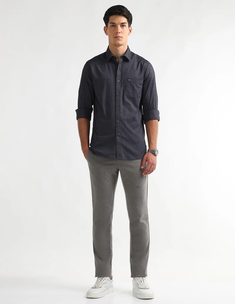 Arrow Dark Grey Oxford Slim Fit Shirt for Men | Best Price UAE