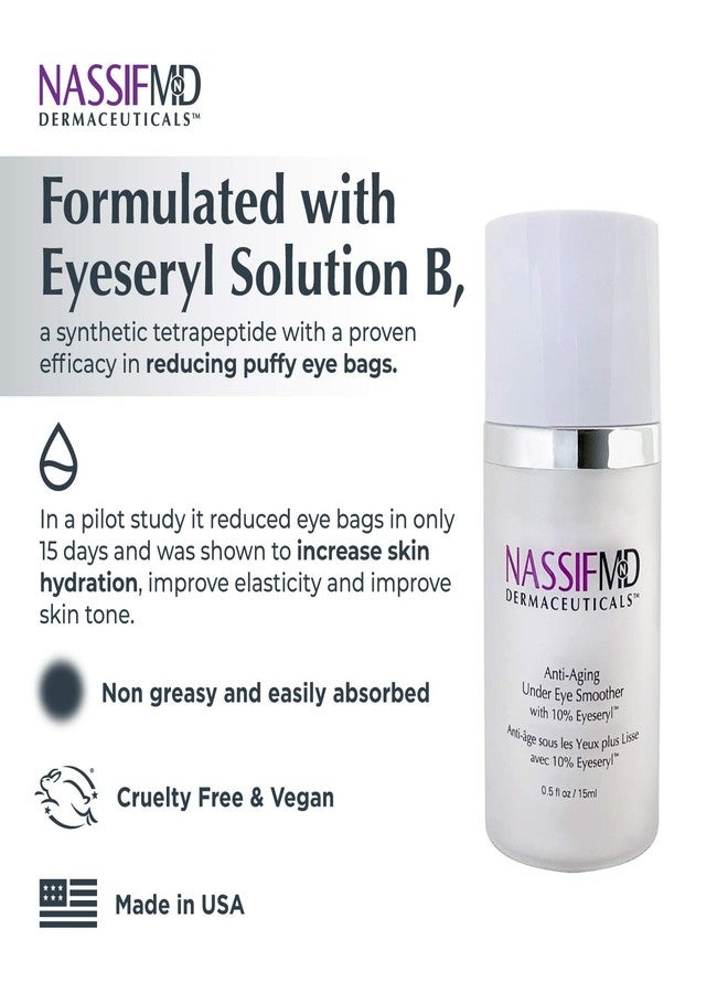 nassif md NassifMD Under Eye Smoother Firming Eye Cream, Anti Aging Eye Cream for Women, Under Eye Cream Dark Circles and Puffiness, Eye Serum Anti Aging Wrinkles - Image 3