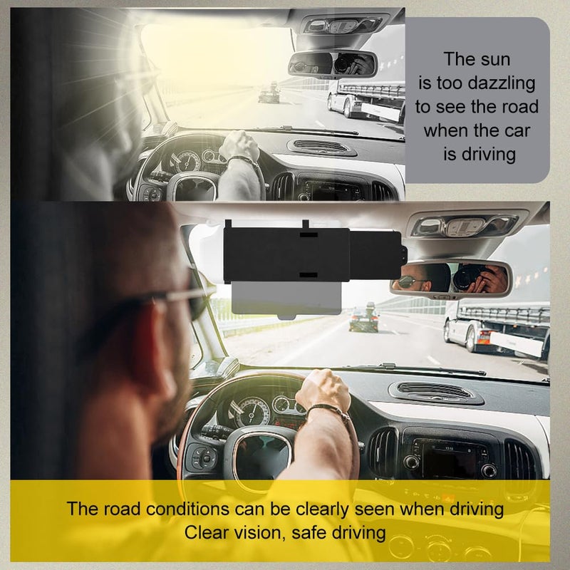 CHRYMUM Polarized Car Sun Visor Extension with PC Lens and Side Sunshade, Anti-Glare Windshield Visor - Universal for Most Cars (Black) - Image 5