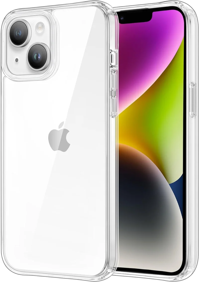 بلو بيك BluePeak iPhone 14 Case 6.1-Inch, Shockproof Bumper Phone Cover, Anti-Yellowing Clear Back Compatible with iPhone 14 (Clear)