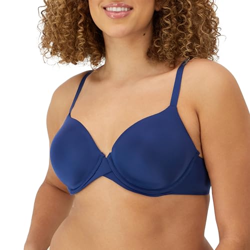 Maidenform womens One Fab Fit Modern Demi Lightly Padded Convertible Underwire T-shirt Dm7543 bras, Navy Eclipse, 38C US - Image 1