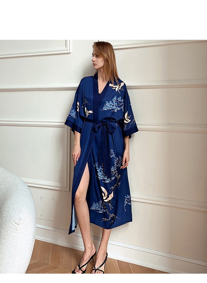 Tie Up Long Sleeved Sleeping Bathrobe Can Be Used As A Wedding Morning Gown Or Home Outfit  - Image 1