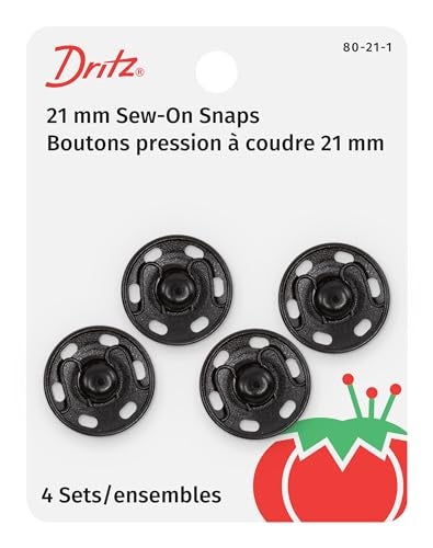 Dritz 80-21-1 Sew-On Snaps, Black, Size 10, 4-Count (Pack of 1) - Image 4