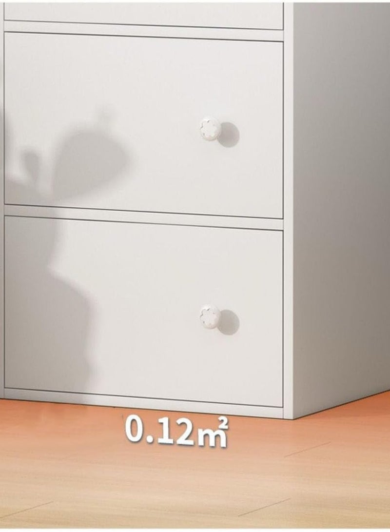 JOMILA Bookcase living room wall cabinet with door bedroom storage cabinet modern minimalist office simple floor-to-ceiling bookshelf (White, 40x30x153cm) - Image 3