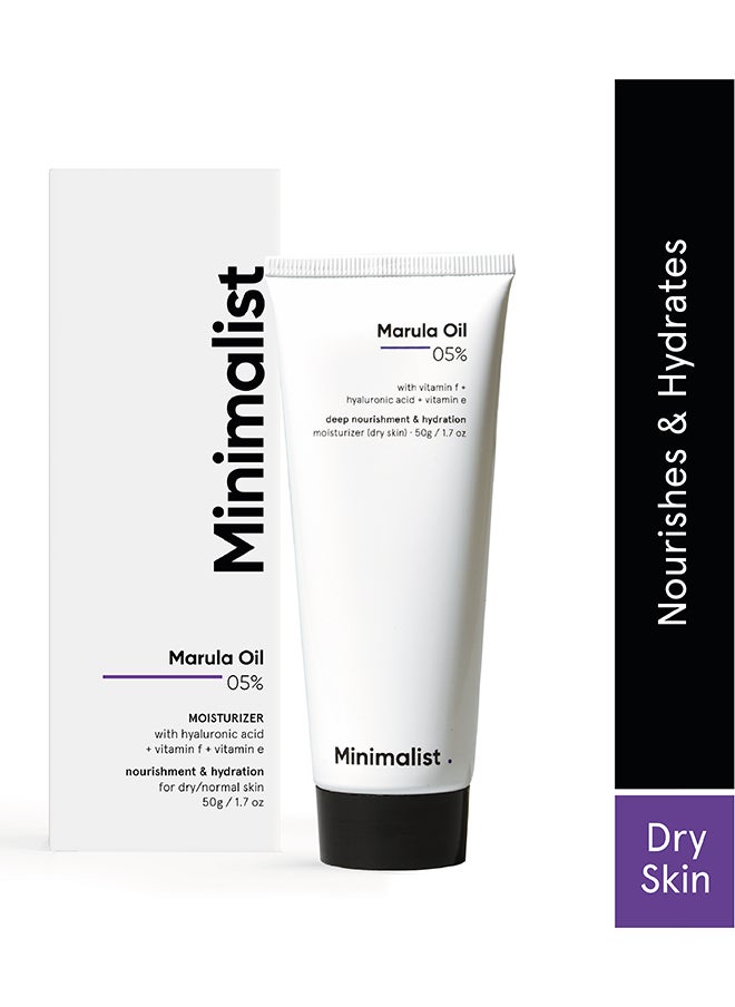 Minimalist Marula Oil 5% Face Moisturizer For Dry Skin With Hyaluronic Acid For Deep Nourishment & Hydration 