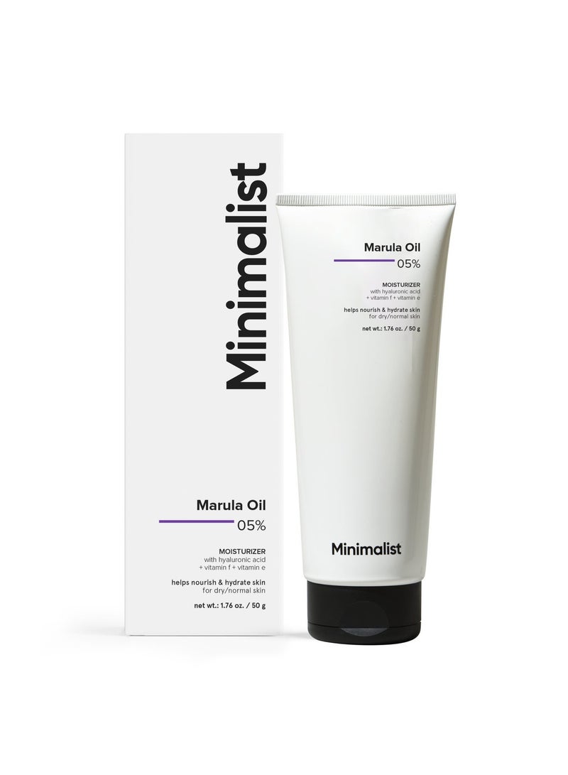 MINIMALIST Moisturizing Face Cream for Dry Skin to Normal Skin| Hyaluronic Acid and Marula Oil 5% for All Day Moisturization & Hydration, Barrier Repair Face Cream| Non Comedogenic and Acne Safe - Image 1