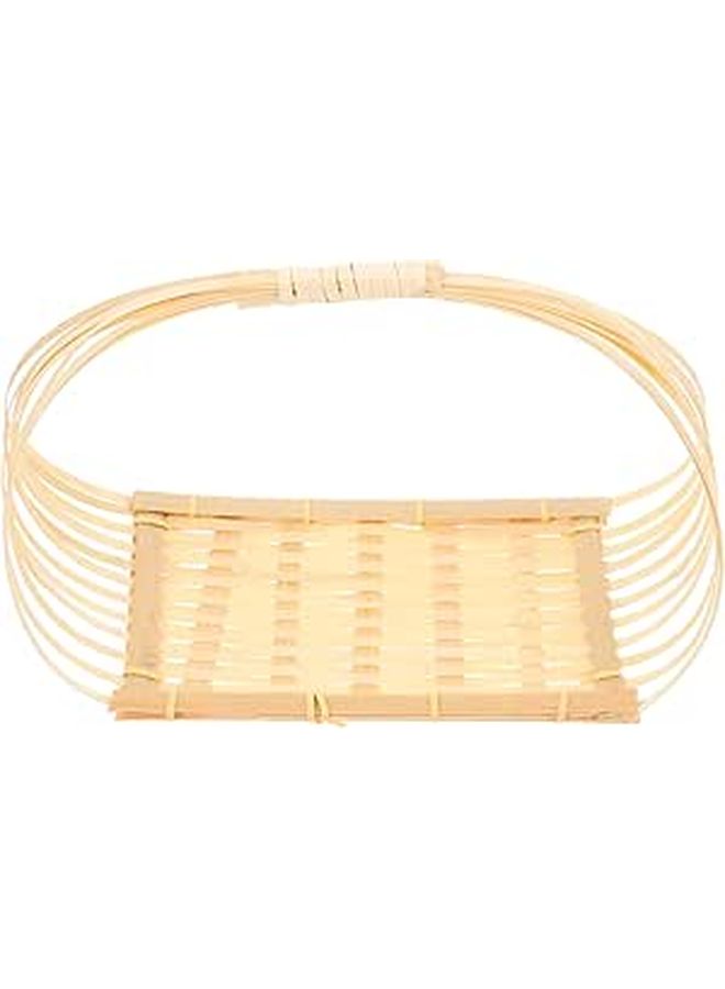 Handwoven Picnic Basket 9x16cm Natural Rattan Kitchen Fruit Snack Storage - Image 1