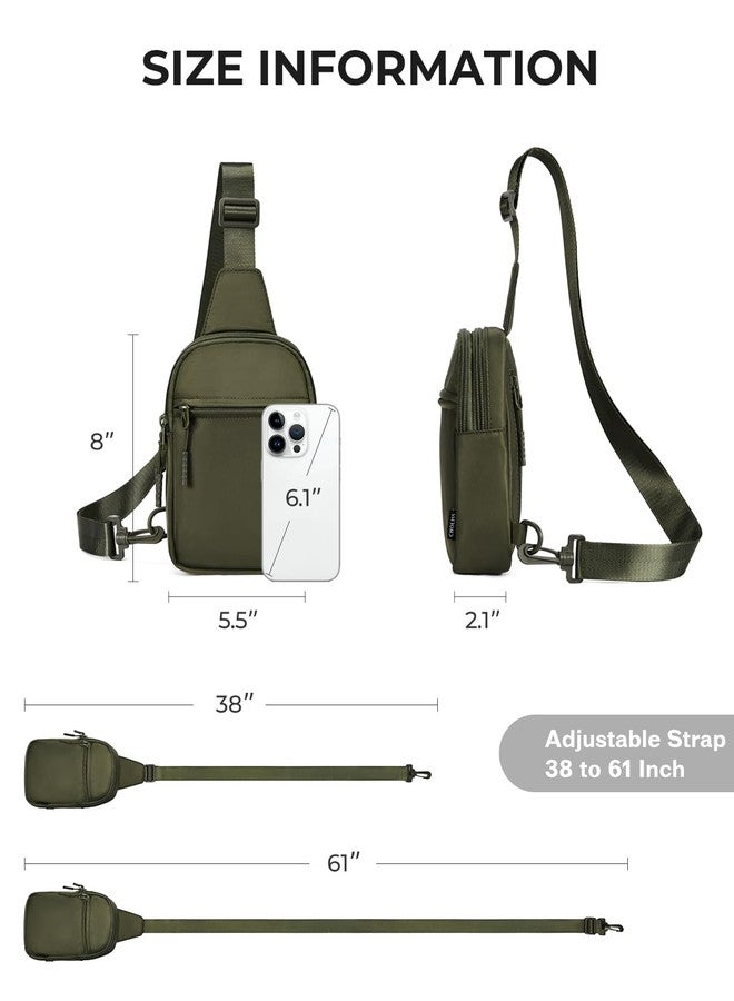 CHOLISS Small Crossbody Bags for Women and Men, Sling Backpack Travel Bag Nylon, Green, Small - Image 5