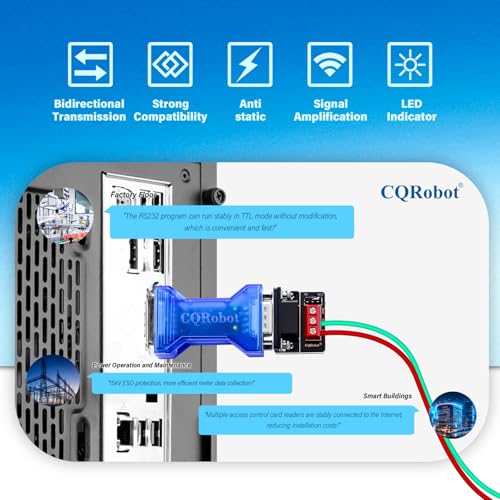 CQRobot 5V/3.3V Passive RS-232 to TTL Serial Port Conversion Adapter with Status Indicator, Asynchronous Full-Duplex Fully Transparent Zero Delay, No RTS/DTR Handshake, 15kV ESD Protection. - Image 5
