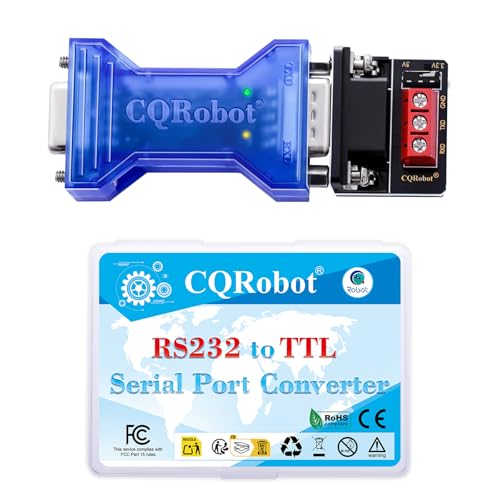 CQRobot 5V/3.3V Passive RS-232 to TTL Serial Port Conversion Adapter with Status Indicator, Asynchronous Full-Duplex Fully Transparent Zero Delay, No RTS/DTR Handshake, 15kV ESD Protection. - Image 1
