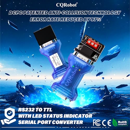 CQRobot 5V/3.3V Passive RS-232 to TTL Serial Port Conversion Adapter with Status Indicator, Asynchronous Full-Duplex Fully Transparent Zero Delay, No RTS/DTR Handshake, 15kV ESD Protection. - Image 2