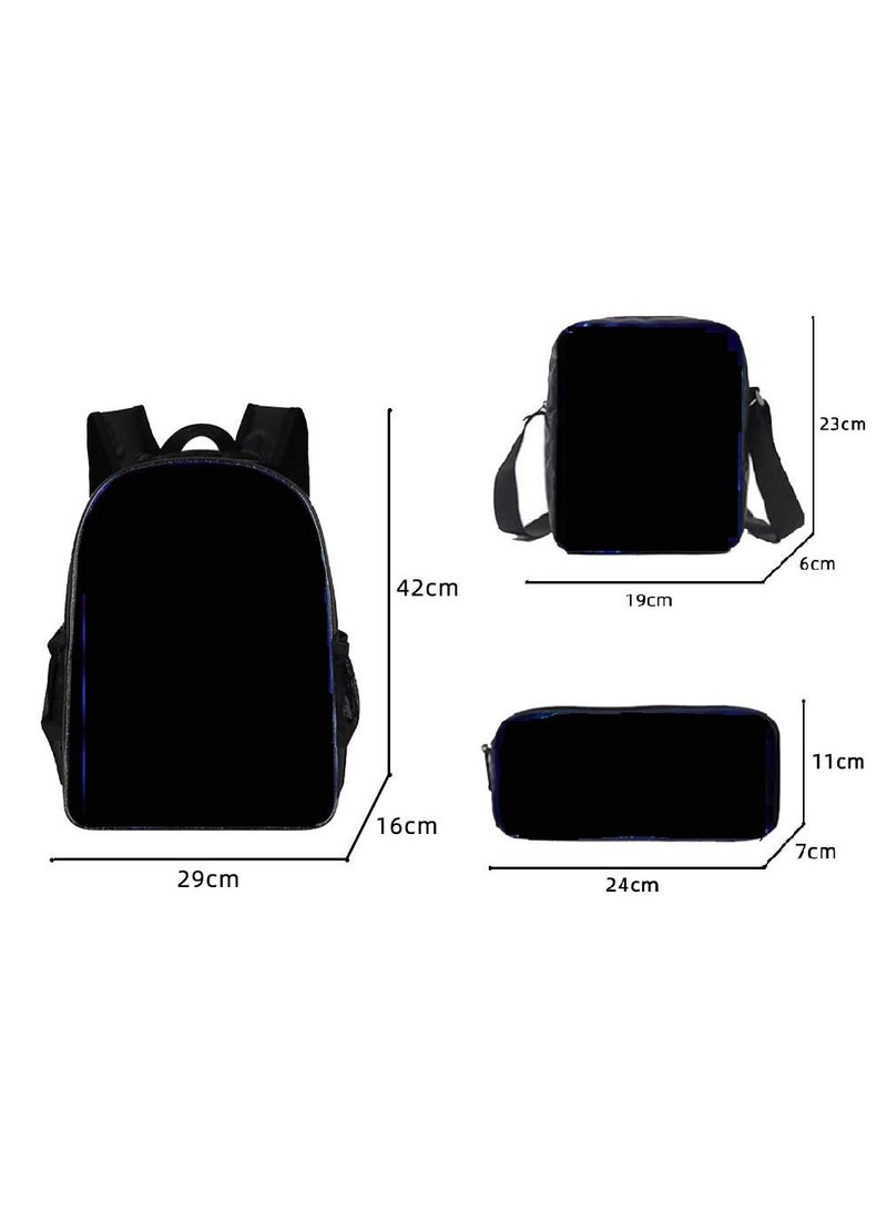 general 3-Piece Cartoon SONIC 3D Print Backpack Set - Image 2