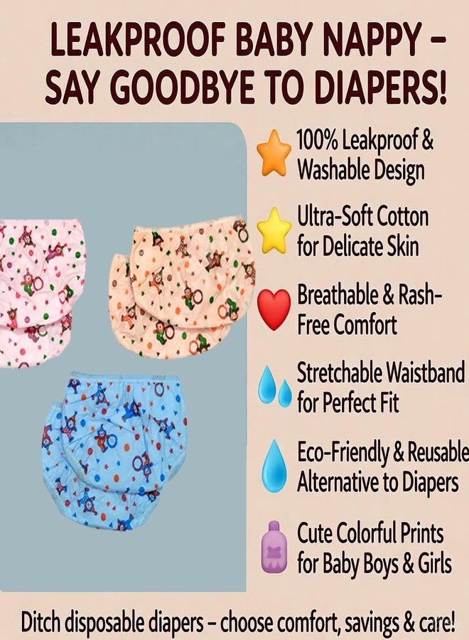 IGNOTO Leakproof Washable Baby Nappy - Say Goodbye to Diapers, Go Soft, Save Money & Keep Baby Comfortable (3-6 Months/Pack of 12) - Image 5