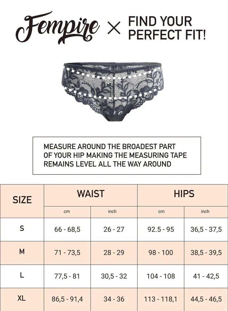 Fempire Womens Breathable Stretch Lace Bikini Panties Multicoloured Pack of 5