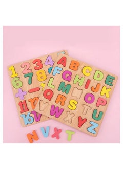 We Happy 53 Pieces Wooden Learning Puzzle Toy for Toddlers A to Z Alphabet, 1 to 20 Counting Numbers Early Educational Boards - (Set of 2)  - Image 4