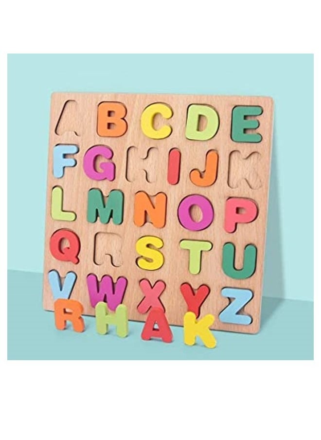 We Happy - 53 Pieces Wooden Learning Puzzle Toy for Toddlers A to Z Alphabet, 1 to 20 Counting Numbers Early Educational Boards - (Set of 2) - Image 1