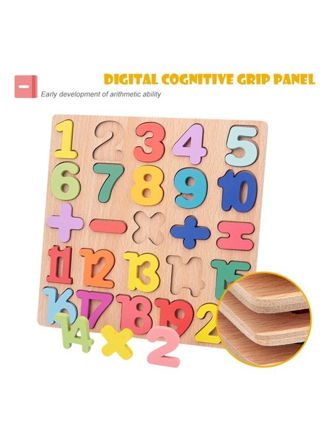 We Happy - 53 Pieces Wooden Learning Puzzle Toy for Toddlers A to Z Alphabet, 1 to 20 Counting Numbers Early Educational Boards - (Set of 2) - Image 1